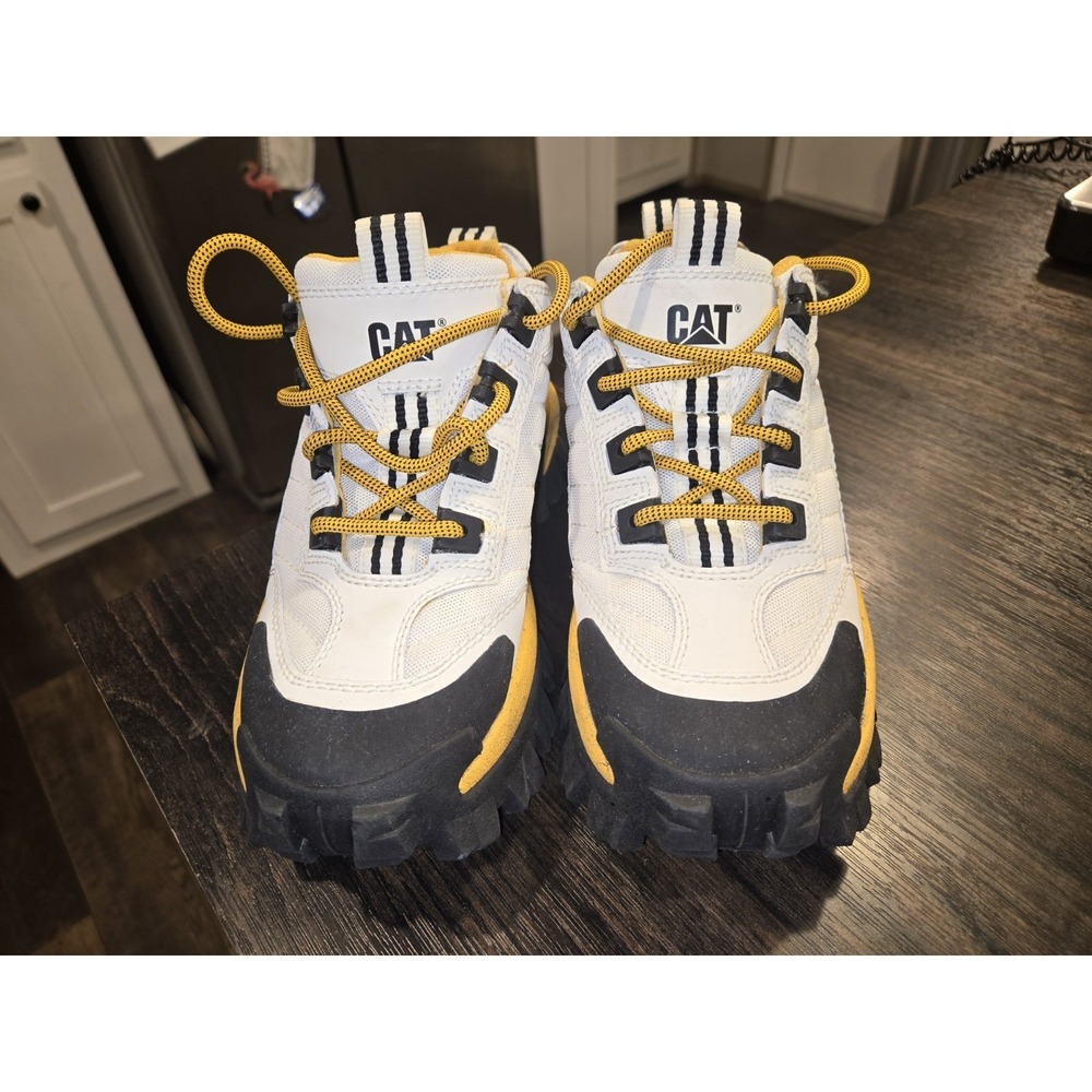 CAT Caterpillar Intruder Mens 6 Shoes Chunky Sneaker White Yellow women's 7.5